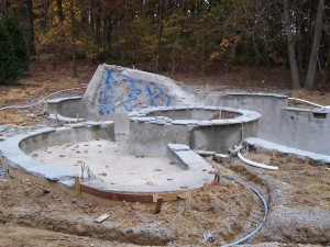 Hartland MI Pool Gunite Under Construction