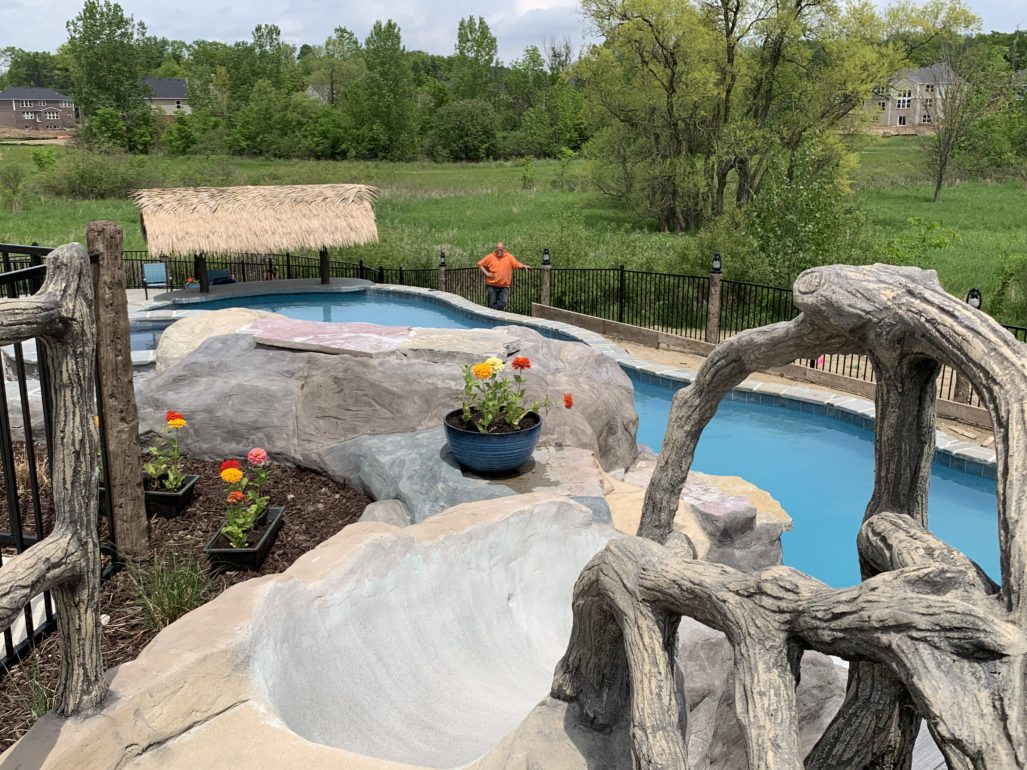 Tiki and Turtles in South Lyon {JUC} Hybrid Pool – Legendary Escapes